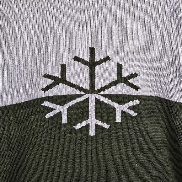 Vintage Planet Earth Snow Sweatshirt Snowflake Green Grey Skate 90s Snowboard - Picture 3 of 9